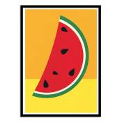 Affiche 50x70 cm et cadre noir - Watermelon Slice -