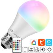 Ampoule LED E27, 10W, RGB+CCT WiFi + télécommande,