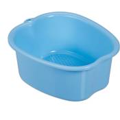 Bain de pieds, bassine en plastique, lavage pieds, effet massage, HxLxP : 15 x 33 x 38 cm, bleu - Relaxdays