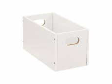 Boîte de rangement en bois blanc 15 x 31 x 15 cm -