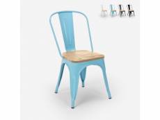 Chaise cuisine industrielle design style tolix steel wood top light AHD Amazing Home Design