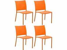 Chaise de jardin bonbon pour enfant (lot de 4) orange