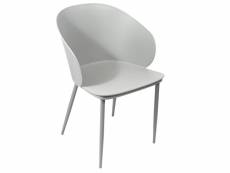 Chaise fauteuil - alison - 55 x 41 x 96 cm - gris