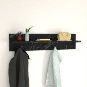 Cintres muraux avec 5 crochets et étagère de rangement différentes couleurs disponibles Couleur : Effet en marbre noir