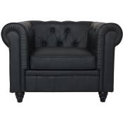 Cotecosy - Grand fauteuil Chesterfield Noir - Noir