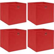 Doc&et² - Boîtes de rangement 4 pcs Rouge 32x32x32 cm Tissu - Rouge