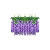 Fleurs artificielles, 24 pièces artificielles faux glycine vigne suspendus fleurs en soie décor de fête de mariage à la maison (24 pièces, 110 cm /