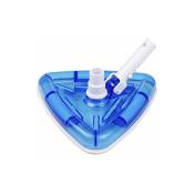 GABRIELLE Tête d'aspirateur bleue triangulaire transparente avec émerillon et brosse pour piscines, spa