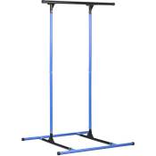 Gravity squat rack de traction portatif - barre de traction démontable - charge max. 100 Kg - acier renforcé bleu noir - Bleu