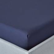 HOMESCAPES Drap-housse Bleu Marine 100% coton Égyptien