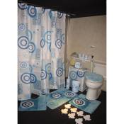 Inferramenta - rideau de douche en polyester bleu mod. 5095K rideaux de bain blanc 240x200 cm