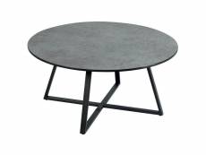 Keria - table basse ronde aspect céramique grise