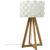 Lampe à poser en bambou Moki - h. 55 cm - Diam. 30 x 55 - Blanc