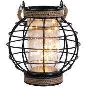 Lampe de table à piles cage en métal avec 20 guirlandes