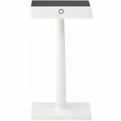 Lampe de table lumineuse d'extérieur LED variateur tactile batterie lampe de table lampe de jardin avec chargement sans fil, aluminium blanc, 3W