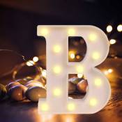 Lettres de l'alphabet à led avec lumière blanche chaude pour décoration d'intérieur,fête,bar,mariage ou festival(B) Groofoo