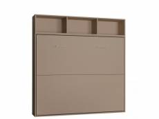 Lit escamotable strada-v2 taupe mat couchage 160 x