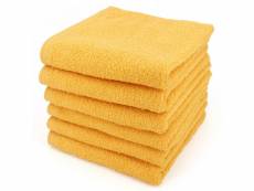 Lot de 6 serviettes de toilette 50x90 cm alpha jaune