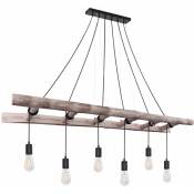 Luminaire à pendule suspendu rétro pour chambre d'amis, plafonnier à échelle en bois Globo 15348-6