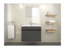 Luna ensemble salle de bain simple vasque l 60 cm - gris mat 202Z06008