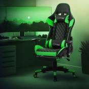 Ml-design - Chaise de Gaming avec Repose-pieds, Vert,