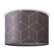 Paco Home - Plafonnier Abat-Jour Tissu Suspension E27 Chambre Rond Design 1 (Ø45,5 cm), Plafonnier - Noir