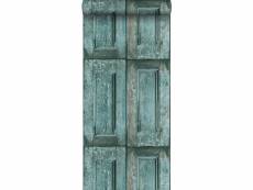 Papier peint portes à panneaux turquoise - 138208