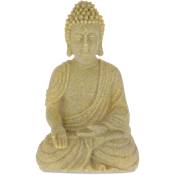 Statue de Bouddha assise, 30 cm, figurine de déco, polyrésine, résistante aux intempéries et au gel, sable - Relaxdays