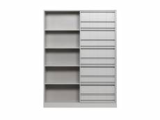Swing - armoire avec porte coulissante en bois - couleur - gris clair