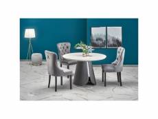 Table à manger ronde 120 cm x 76 cm - marbre banc/gris