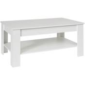 Table basse 2 niveaux blanc mat Koryne L 110 x H 47