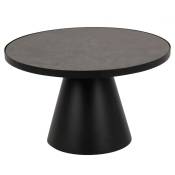 Table basse en céramique et métal noir 65cm