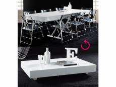 Table basse relevable blanc laqué design jacinta