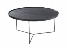 Table basse ronde moderne bois et métal - linette 80425