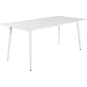 Table de repas en mdf Polar 180 x 90 cm Blanc - Blanc