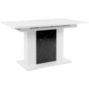 Table de salon 140x80 cm extensible couleur blanc brillant