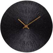 Table Passion - Horloge à poser Soleil noir 20 cm en métal - Noir