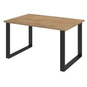 Table Tucson 137, Chêne lancelot + Noir, 75x90x138cm,