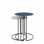 Tables gigognes Tokyo / Ø 40 & Ø 34 cm - Acier - Maison Sarah Lavoine bleu en métal