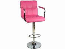 Tabouret-chaise de bar carla en cuir en plusieurs couleurs - couleur: rose Azura-42469_17267