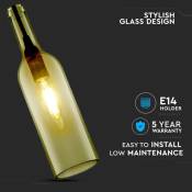 V-tac - Lustre led en forme de bouteille en verre avec douille E14 (Max 60W) Couleur Gris