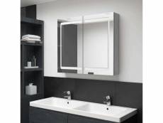 Vidaxl armoire de salle de bain à miroir led gris