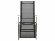 Vidaxl chaise de jardin inclinable textilène et aluminium