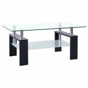 Vidaxl vidaXL Table basse Noir et transparent 95x55x40