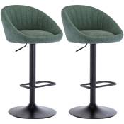 Wahson Office Chairs - Chaise de bar Lot de 2 Tabouret de Bar avec Repose-Pieds Chaise Haute Cuisine Réglable pour Bar, en Tissu, Vert
