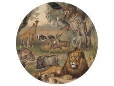 Wallart papier peint cercle animals of africa 190 cm