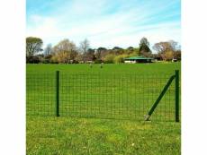 Admirable clôtures et barrières gamme saint john’s jeu de clôture avec des piquets de sol 10 x 1,5 m acier vert