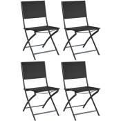 Alize - Chaise pliante en acier et toile Dream (Lot de 4) Graphite, Noir - Graphite, Noir