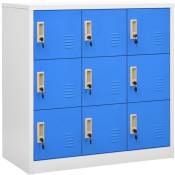 Armoire à casiers Gris clair et bleu 90x45x92,5 cm Acier