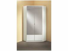 Armoire dressing d'angle dingle 2 portes miroirs 95*95 blanche 20100889298